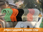 24pcs Laundry Hooks Clip Plastic Clothes Hangers Pins Super Strong Hanger Clips - Image 6