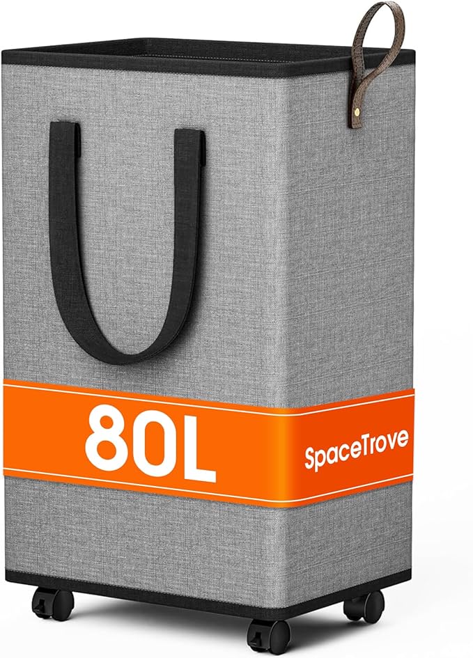Laundry Basket with Wheels, Collapsible Laundry Baskets, Laundry Hamper with by Unknown