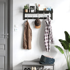 AMBIRD Wall Hooks with Shelf, 26.57 Inch Entryway Wood Coat Hooks - Image 4