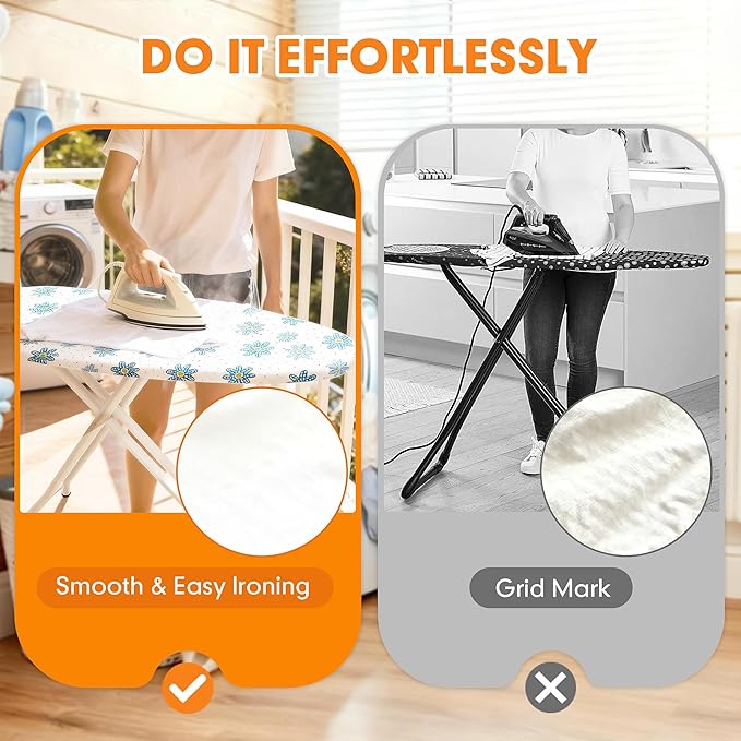 Ironing Board Cover and Pad, 21x54 Extra Large Thick Iron Padding, Scorch & - Image 4