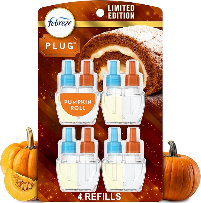 Febreze Plug In Air Freshener, Odor-Fighting Scented Oil Refill, Pumpkin Roll by Febreze