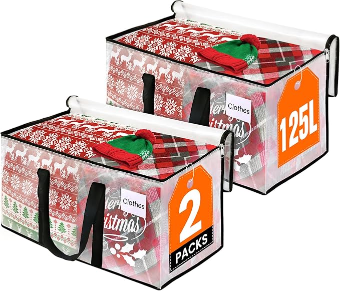 Clear Heavy Duty Extra Large Moving Bags, Reinforced Handle and Double Zipper by RoomHacks