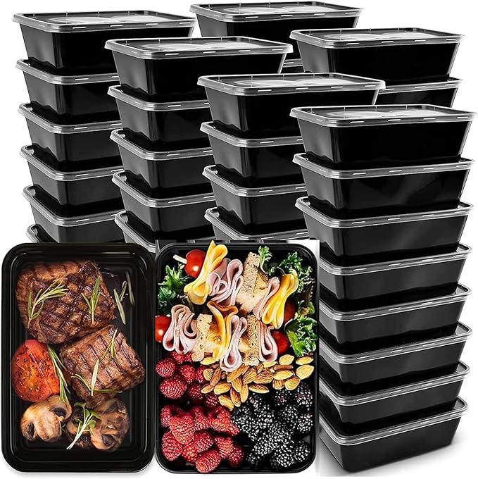 50-Pack Meal Prep Containers, 26 OZ Microwavable Reusable Food Containers by IUM%C3%89