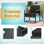 Flamaker 3 Pieces Outdoor Patio Wicker Furniture Set, Modern Rattan Chair Conversation Sets with Coffee Table for Yard and Bistro (Black) - Image 3