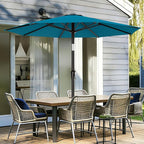 AreShark 9 FT Patio Umbrella for Outdoor, Outdoor Table Umbrella with Push Button Tilt and Crank, Outdoor Patio Umbrellas with 8 Sturdy Ribs for Market, Garden, Pool (Lake Blue) - Image 2