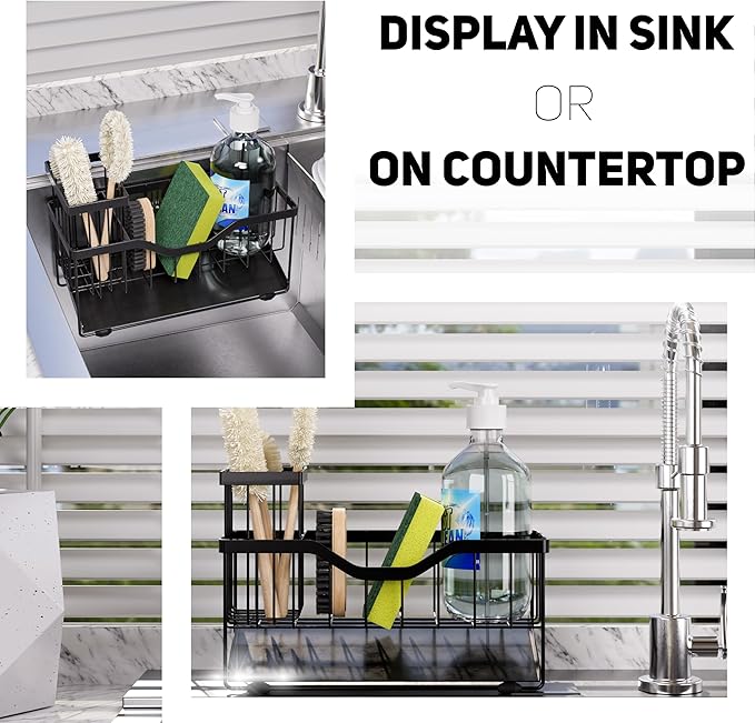 Small Kitchen Sink Caddy Organizer and sponge holder - Image 2