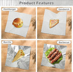 100 Pack Premium Insulated Foil Sandwich Wrap Sheets, Food Wrapping, - Image 5