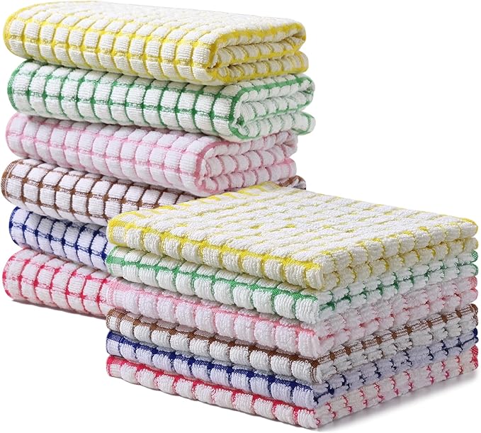 Homaxy Kitchen Towels and Dishcloths Set, 16 x 25 and 12 x 12 Inches, Super by Homaxy