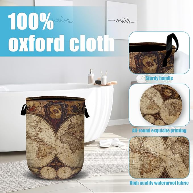 World Map Laundry Basket, Laundry Hamper Collapsible Oxford Cloth - Image 4