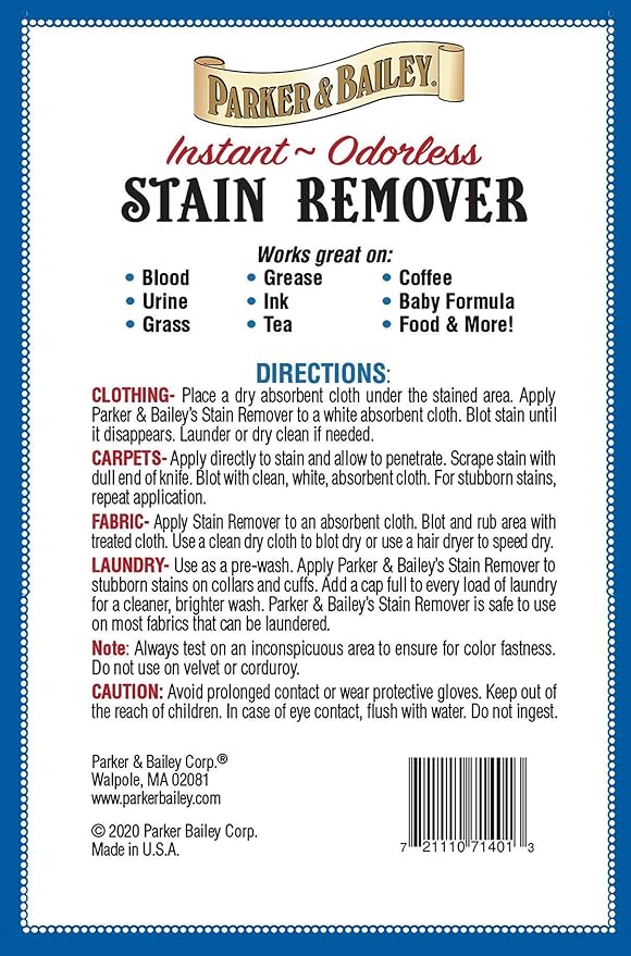 Parker and Bailey Stain Remover- Blood Stain Remover - Image 2