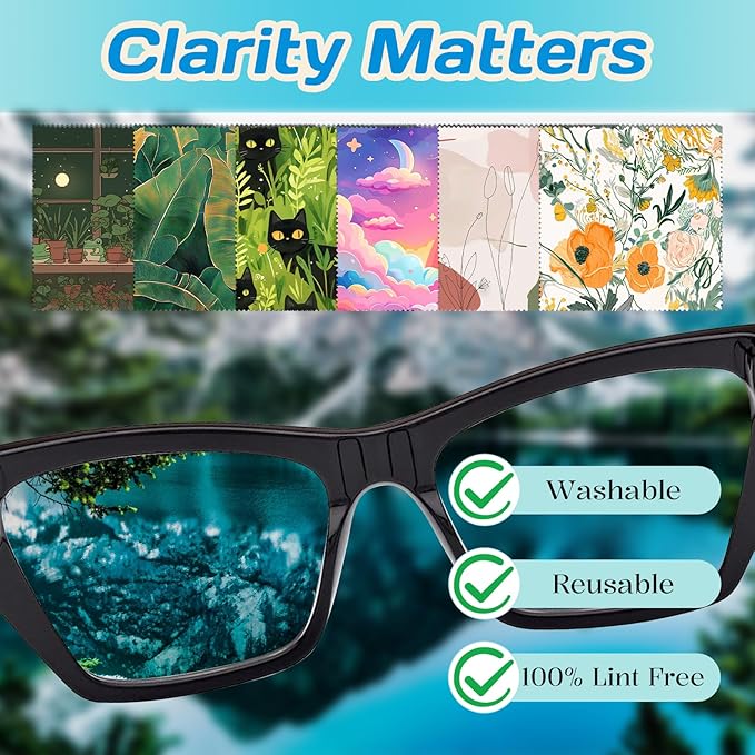 6 PCS Glasses Cleaning Cloth Eyeglass Lens Cleaning Cloth Eyeglasses Wipes - Image 3