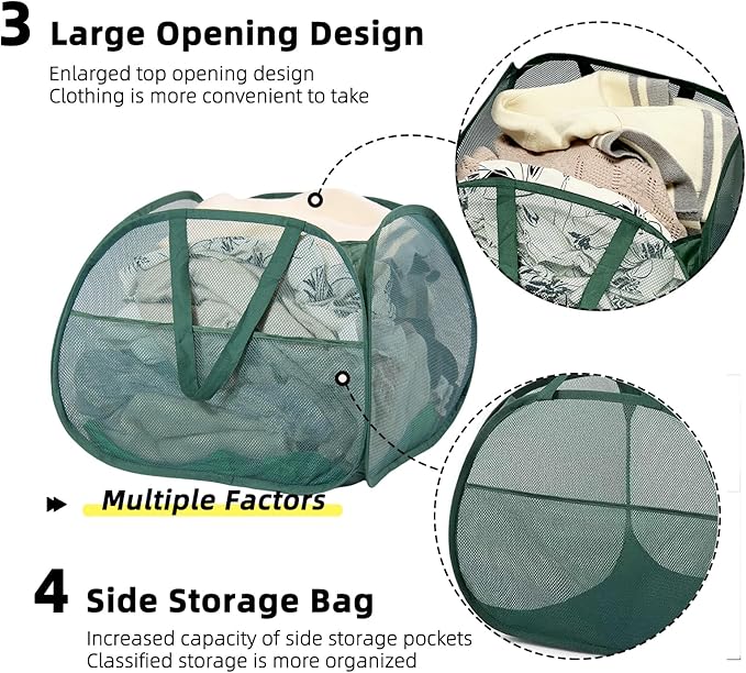 Collapsible Laundry Basket, 90L Foldable Pop Up Laundry Hamper - Image 4
