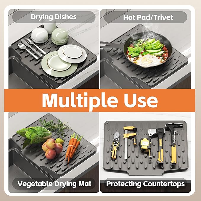 Silicone Dish Drying Mat for Kitchen Counter or Sink - Image 7