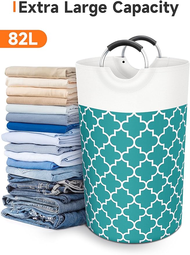 Large Laundry Basket Laundry Hamper Bag Washing Bin Clothes Bag Collapsible Tall - Image 5