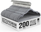 200 Pack Velvet Hanger for Shirt Pants Dresses Skirts Suits Jackets by OurModernSpace