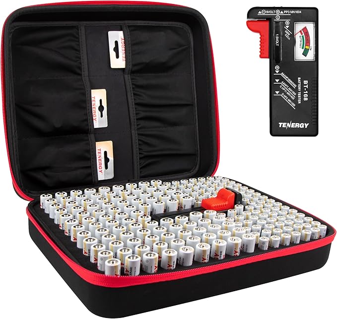Tenergy Alkaline Batteries & Storage Case, 100xAAs 100xAAA Batteries and by Tenergy
