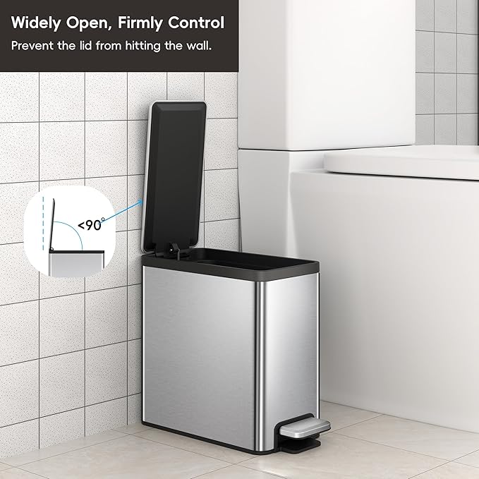 EKO Slim Small Bathroom Trash Can - Image 7