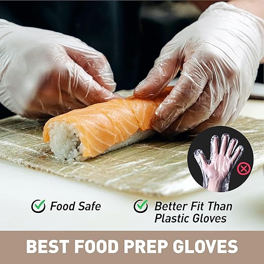 OKIAAS Disposable Gloves M, Food Safe, Bulk of 200 Pcs|Latex and Powder-Free - Image 3