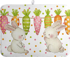 Easter Spring Dish Drying Mats Cute Bunny Dish Mat Easter colorful Carrots by farg