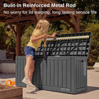 EAST OAK Outdoor Storage Box, 60 Gallon Deck Box Indoor and Outdoor Use, Black - Image 3