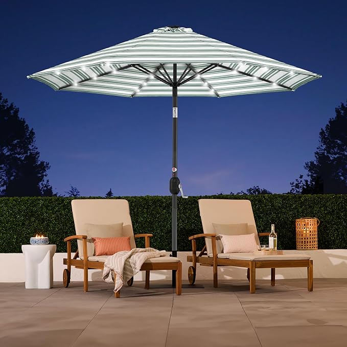 Best Choice Products 10ft Solar Polyester LED Lighted Patio Umbrella w/Tilt Adjustment and UV-Resistant Fabric - Image 5