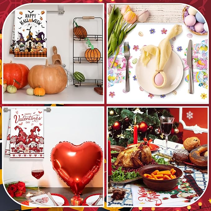 12 Pcs Seasonal Kitchen Towels Set - Image 6