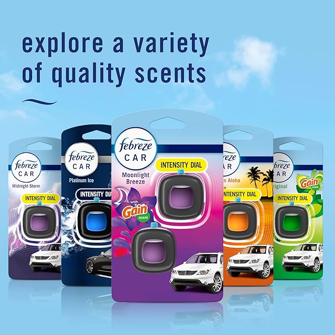 Febreze Car Air Freshener Vent Clip Gain Moonlight Breeze Scent, .07 oz. Car - Image 7