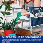 Aimerla Foldable Garden Kneeler Seat Heavy Duty [Upgraded Widened Thick Kneeling Pad] Garden Stool with Large Garden Tool Bags with Pockets - Portable Garden Bench Gardening Gifts for Parents - Image 6