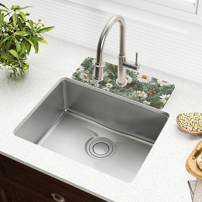 Kitchen Sink Splash Guard 2 PCS 14.7 Inch Sink Faucet Mat Splash Guard - Image 6