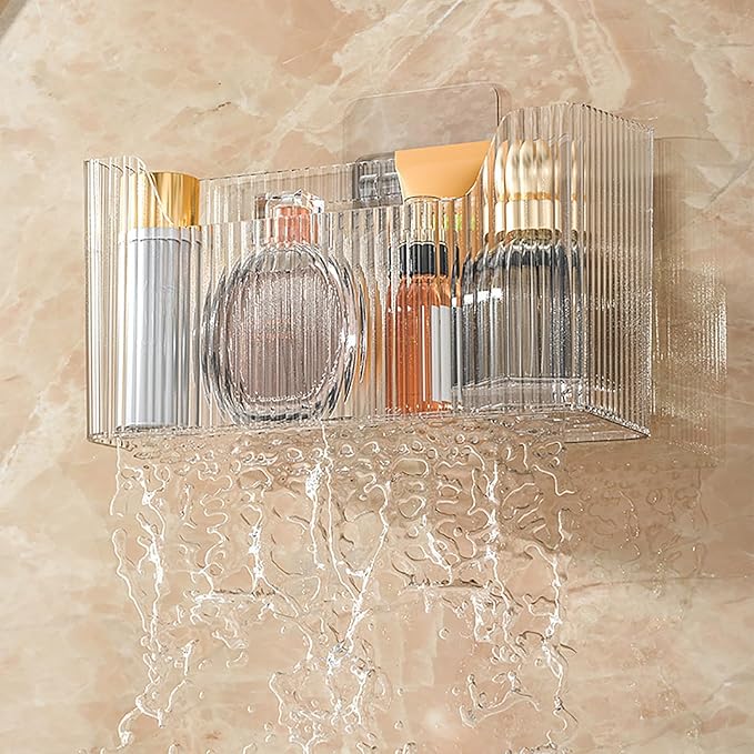 Acrylic Wall Mounted Storage Racks, Transparent Plastic Makeup Box Stackable - Image 3