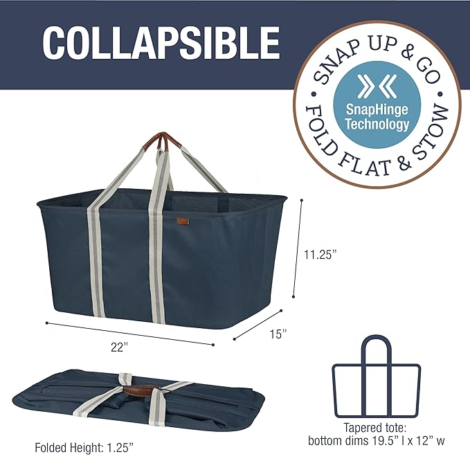 CleverMade Collapsible Laundry Tote 2-Pack – Foldable Carry-All Storage Bin - Image 2
