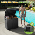35 Gallon Resin Deck Box with Lockable Latch, Waterproof UV-Resistant Multi-Purpose Outdoor Storage for Patio Cushions, Garden Tools & Package Storage, Black - Image 3