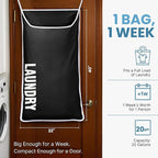 Hanging Laundry Hamper Bag XL 40x22", Space Saving over the Door Storage Bags - Image 2