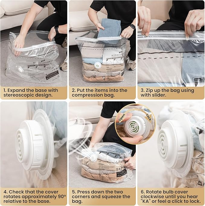 TAILI Cube Vacuum Storage Bags 4 pack, Medium Size, Vacuum Seal Bags - Image 5