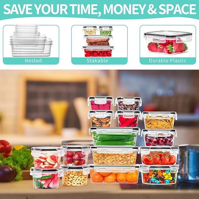 Skroam 72 piece Food Storage Containers Set - Image 4
