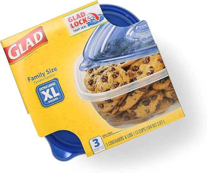 Glad GladWare XL Square Food Storage Containers, Family Size Meal Container - Image 4