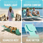 Ostrich 4-Position Outdoor Chaise Lounge w/Face Cushion & Arm Holes, Teal - Lightweight Folding Lounger w/Adjustable Reclining Backrest, Portable w/Carry Strap, 250 lb Weight Capacity - Image 7