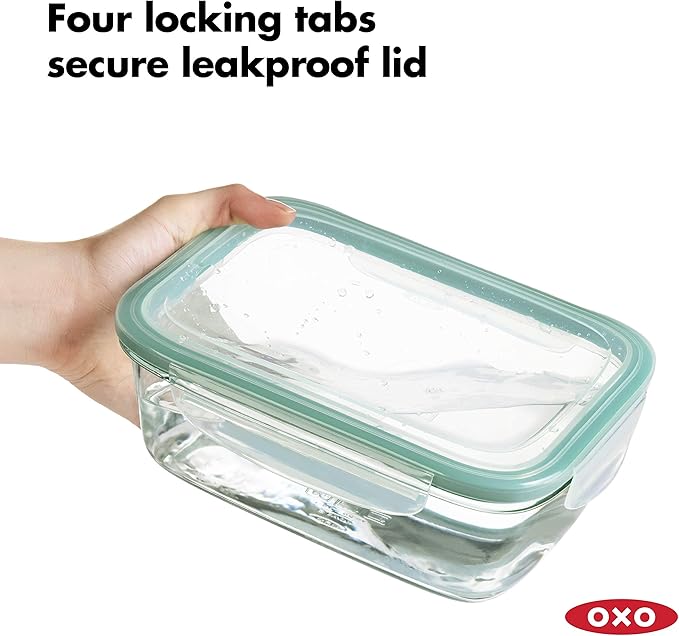 OXO Good Grips 8 Cup Smart Seal Airtight Glass Rectangle Container - Image 2