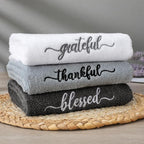 Peryiter 3 Pcs Farmhouse Bathroom Decor Hand Towels 14x29 Inch Cotton Bath - Image 3