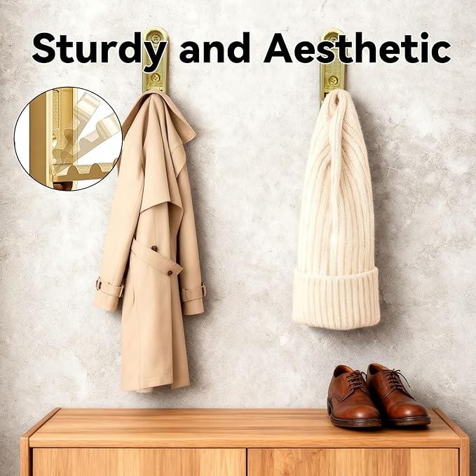 2PCS Folding Coat Hooks, Flip Down Heavy Duty Hooks Robe Hook Wall Mounted - Image 5