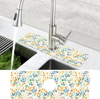 Abstract Watercolor Leaves Sink Faucet Absorbing Mat Sink Splash Guard Faucet - Image 4