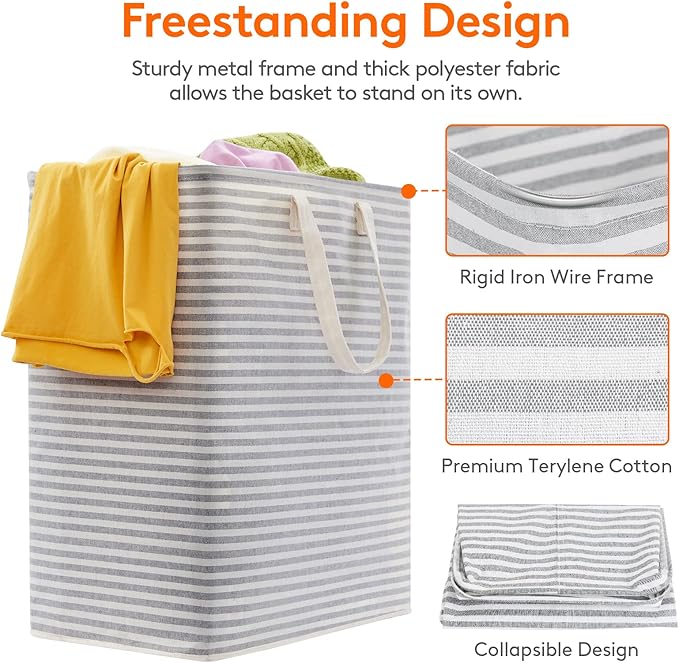Lifewit 1 Pack Laundry Hamper Large Collapsible Laundry Baskets, Freestanding - Image 2
