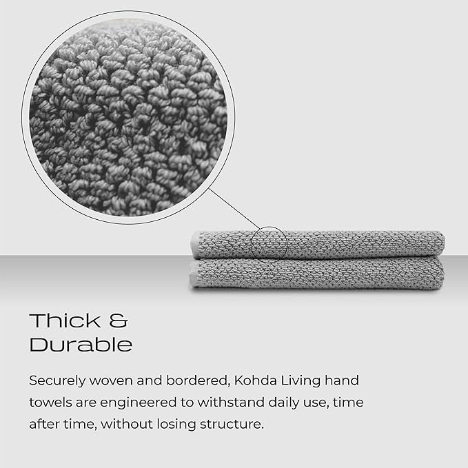 Luxury Silver-Infused Gray Hand Towels 2-Pack, 23.6"x17.7" - Image 5