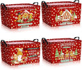 4 Pack Christmas Storage Bin Collapsible Large Christmas Gingerbread Man by Bulyoou