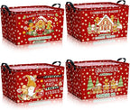 4 Pack Christmas Storage Bin Collapsible Large Christmas Gingerbread Man by Bulyoou