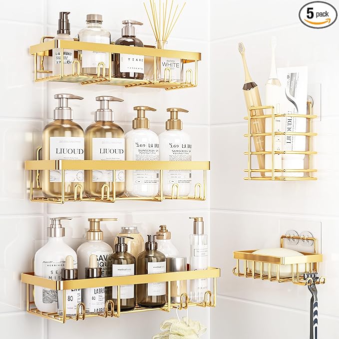 5 Pack Shower Caddy Organizer Rack Shelf by Liuoud
