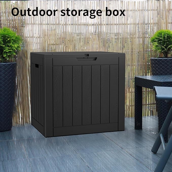 36 Gallon Outdoor Deck Box, Lockable Waterproof Outdoor Storage Boxes For Garden Tools,Indoor Cushions,Accessories Outside Storage Resin Weatherproof Container(Black) - Image 5