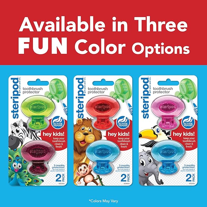 Steripod Kids' Clip-On Toothbrush Protector, Keeps Toothbrush Fresh and Clean - Image 6