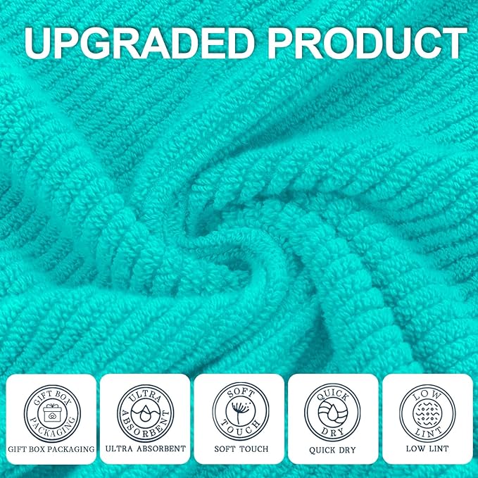 Turquoise Bath Towels - Image 2