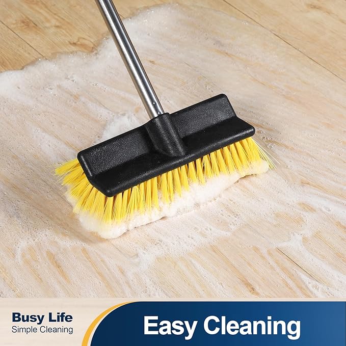 Yocada Deck Brush with 4-Section Extendable Handle Floor Scrub Brush Soft - Image 8